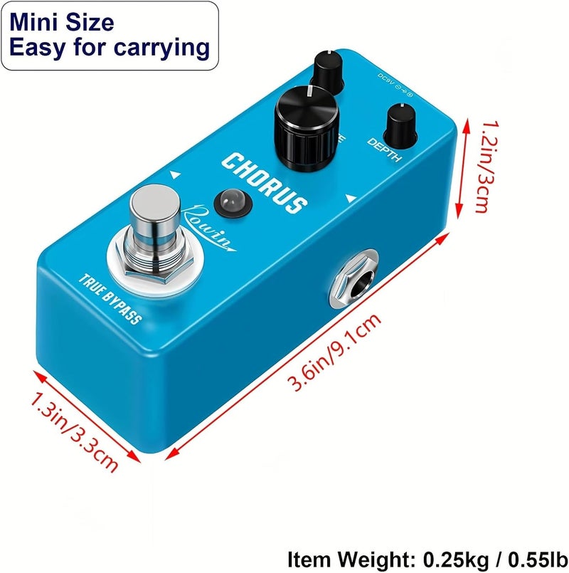 IOppWin Rowin Analog Chorus Guitar Effect Pedal - Pure Warm & Clear Spacey Chorus Sound with Metal Shell, True Bypass, Compact Design (DC 9V Powered) - Image 1